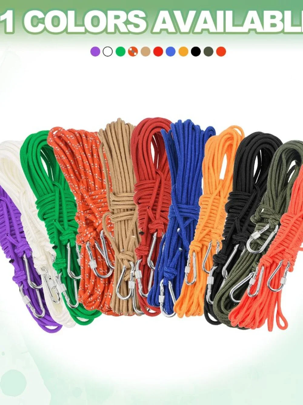 MECCANIXITY Hollow Braided Polypropylene Anchor Rope with Hook, 1/4 Inch 50ft Ny